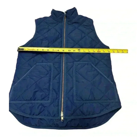 J.CREW ivory quilted Down feathers puffer vest womens Size Small Blue - Picture 6 of 8